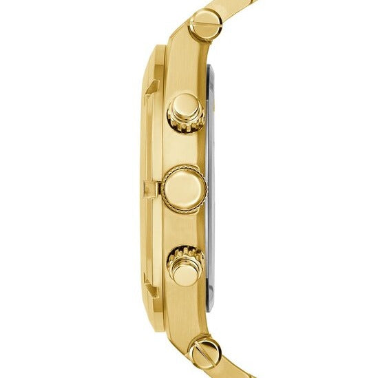 Guess Continental Gold Dial Gold Steel Strap Watch For Men - GW0260G4