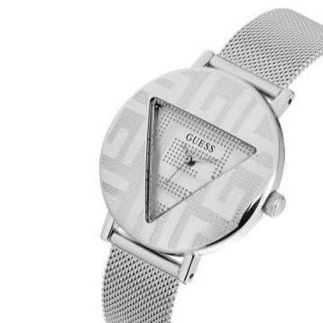 Guess Iconic Quartz Silver Dial Silver Mesh Bracelet Watch For Women - GW0527L1
