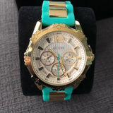 Guess Intrepid 2 Silver Dial Two Tone Rubber Strap Watch For Women - W0325L4