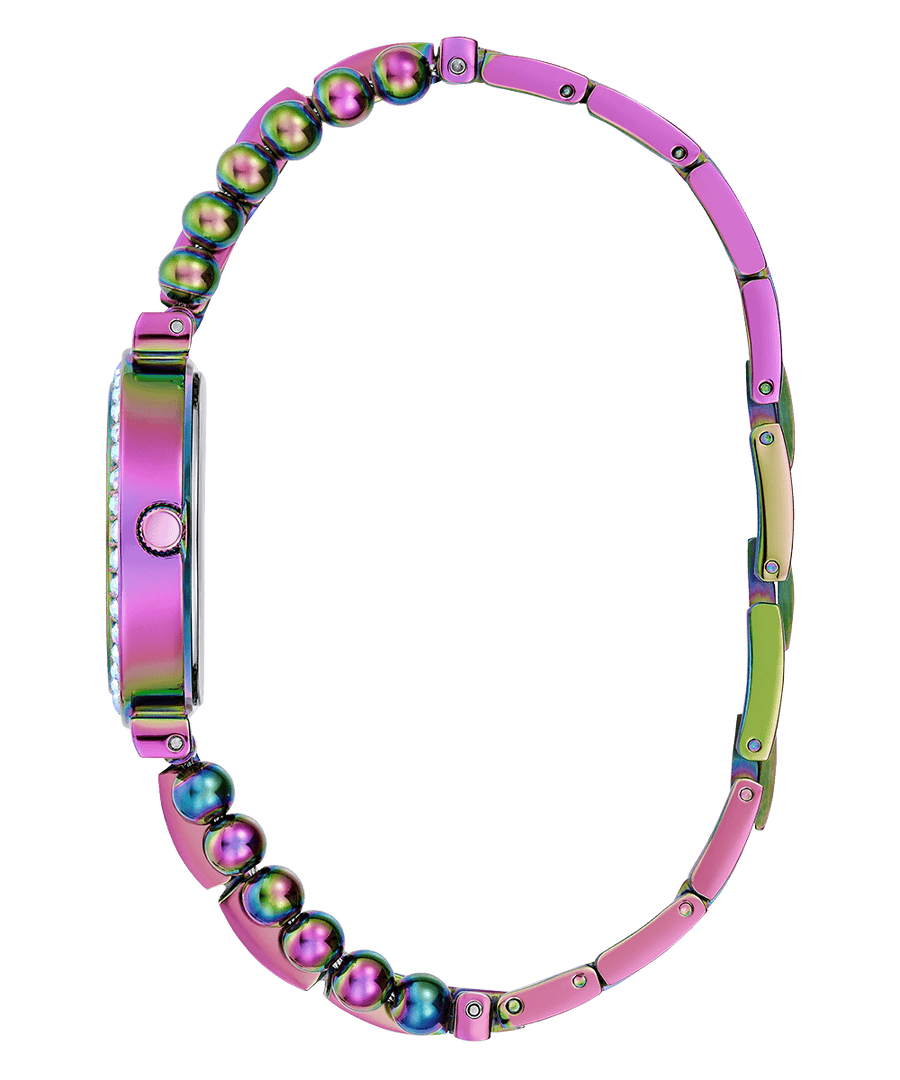 Guess Intricate Iridescent Crystals Purple Dial Purple Steel Strap Watch for Women - GW0401L4