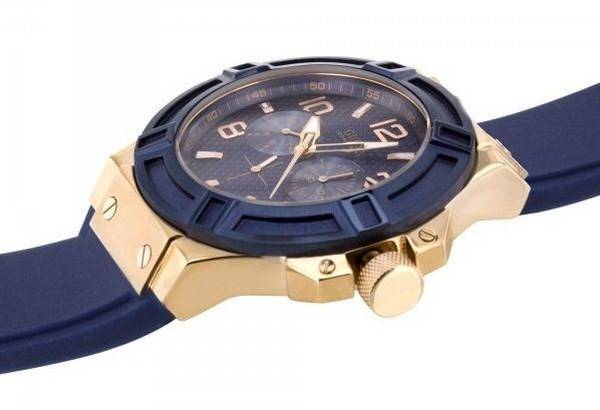 Guess Jet Setter Analog Quartz Blue Dial Blue Rubber Strap Watch For Women - W0571L1