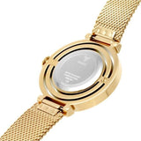 Guess Dream Quartz Gold Dial Gold Mesh Strap Watch For Women - GW0550L2