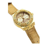 Guess Limelight Quartz Gold Dial  Gold Leather Strap Watch For Women - W0775L13