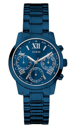 Guess F14 Chronograph Analog Blue Dial Blue Steel Strap Watch For Women - W0448L5