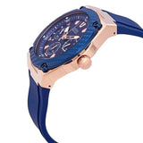 Guess Legacy Blue Dial Blue Silicone Strap Watch For Men - W1049G2