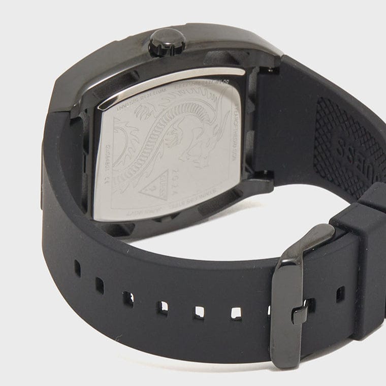Guess Legend Analog Black Dial Black Rubber Strap Watch For Men - GW0648G1