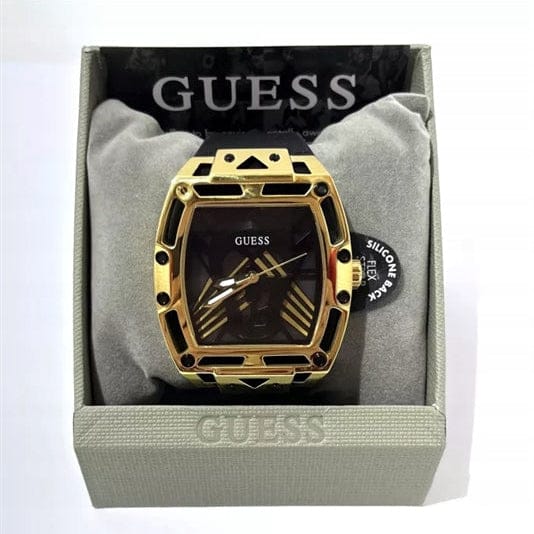Guess Legend Black Dial Black Rubber Strap Watch For Men - GW0500G1