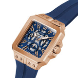Guess Leo Chronograph Blue Dial Blue Silicone Strap Watch For Men - GW0637G3