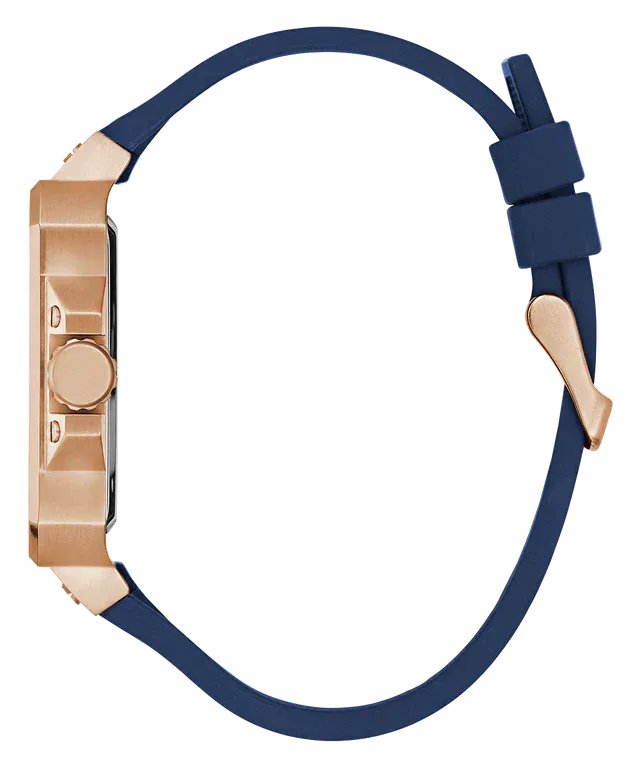 Guess Leo Chronograph Blue Dial Blue Silicone Strap Watch For Men - GW0637G3