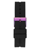 Guess Libra Black Dial Black Silicone Strap Watch For Women - GW0618L3