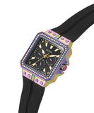 Guess Libra Black Dial Black Silicone Strap Watch For Women - GW0618L3