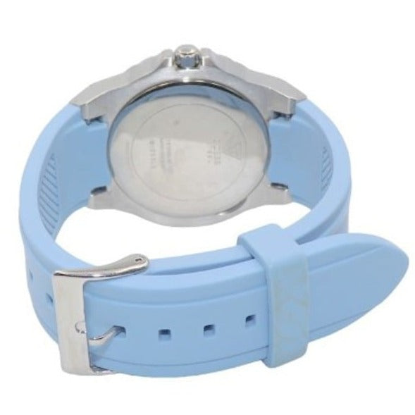 Guess Limelight Crystals White Dial Blue Rubber Strap Watch for Women - W1053L5