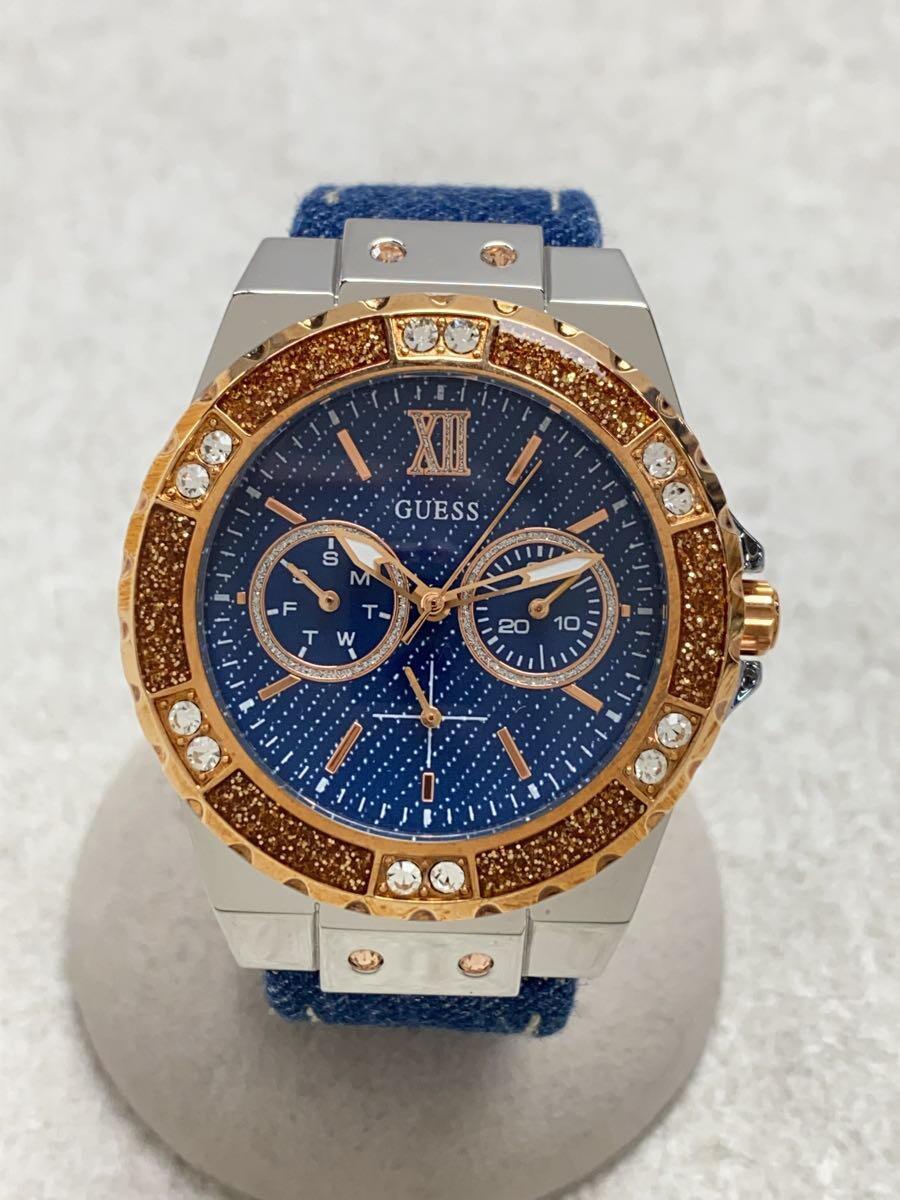 Guess Limelight Quartz Analog Blue Dial Blue Denim Strap Watch For Women - W0775l10