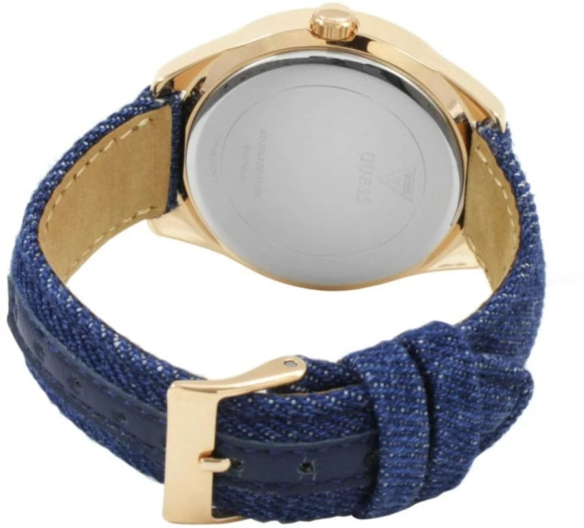Guess Little Flirt Quartz Blue Dial Blue Leather Strap Watch For Women - W0456L6
