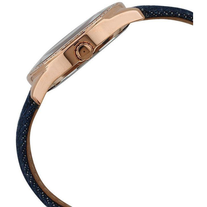 Guess Little Flirt Quartz Blue Dial Blue Leather Strap Watch For Women - W0456L6