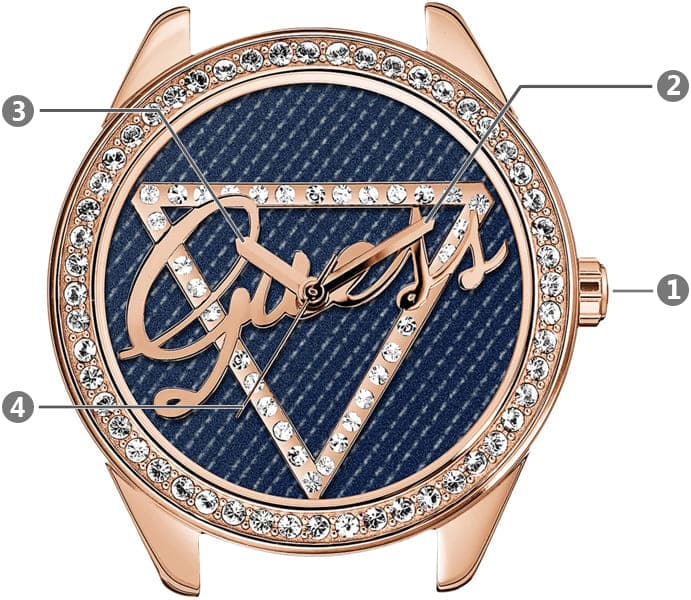 Guess Little Flirt Quartz Blue Dial Blue Leather Strap Watch For Women - W0456L6