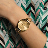 Guess Lola Quartz Gold Dial Gold Steel Strap Watch For Women - W1145L3