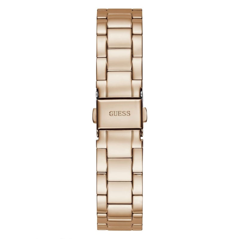 Guess Luna Diamonds Rose Gold Dial Rose Gold Steel Strap Watch for Women - GW0307L3