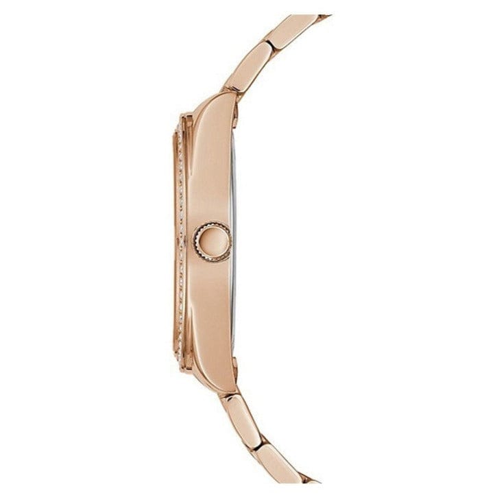 Guess Luna Diamonds Rose Gold Dial Rose Gold Steel Strap Watch for Women - GW0307L3