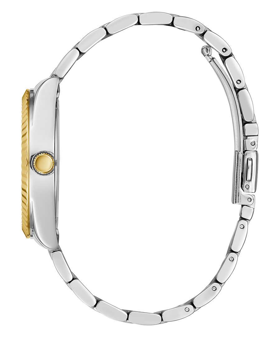 Guess Luna Quartz Green Dial Two Tone Steel Strap Watch For Women - GW0308L5