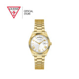Guess Luna White Dial Gold Steel Strap Watch for Women - GW0308L2