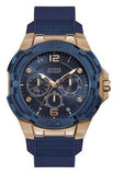 Guess Genesis Quartz Blue Dial Blue Silicone Strap Watch For Men - W1254G3