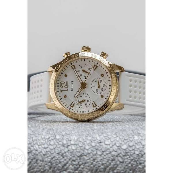 Guess Marina Multifunction White Dial White Rubber Strap Watch for Women - W1025L5