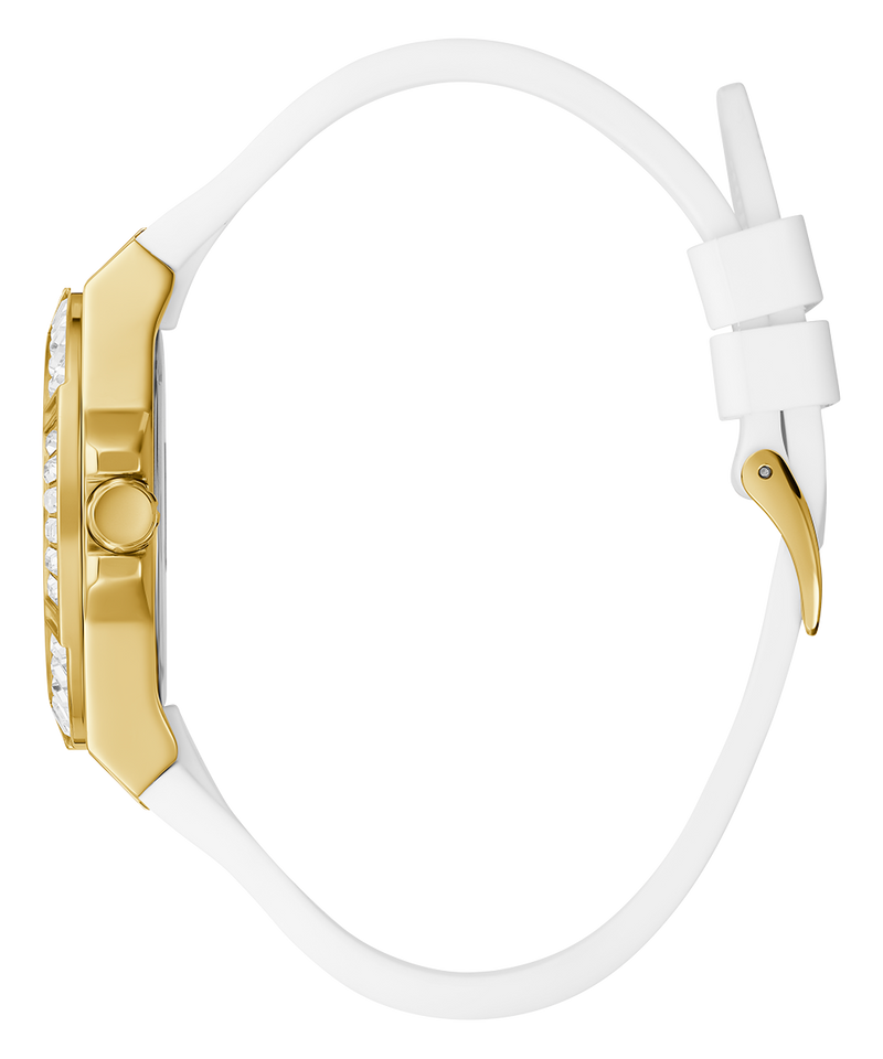 Guess Marina Multifunction White Dial White Rubber Strap Watch for Women - W1025L5