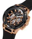 Guess Matrix Multifunction Black Dial Black Rubber Strap Watch For Men - GW0423G5