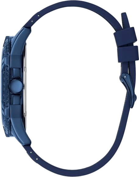Guess Frontier Crystals Blue Dial Blue Silicon Strap Watch For Men - W1132G4