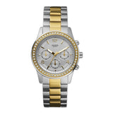 Guess Mini Spectrum Analog Silver Dial Two Tone Steel Strap Watch For Women - W0122L2