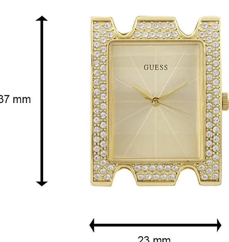 Guess MOD Heavy Metal Diamonds Gold Dial Gold Steel Strap Watch for Women - W0072L1