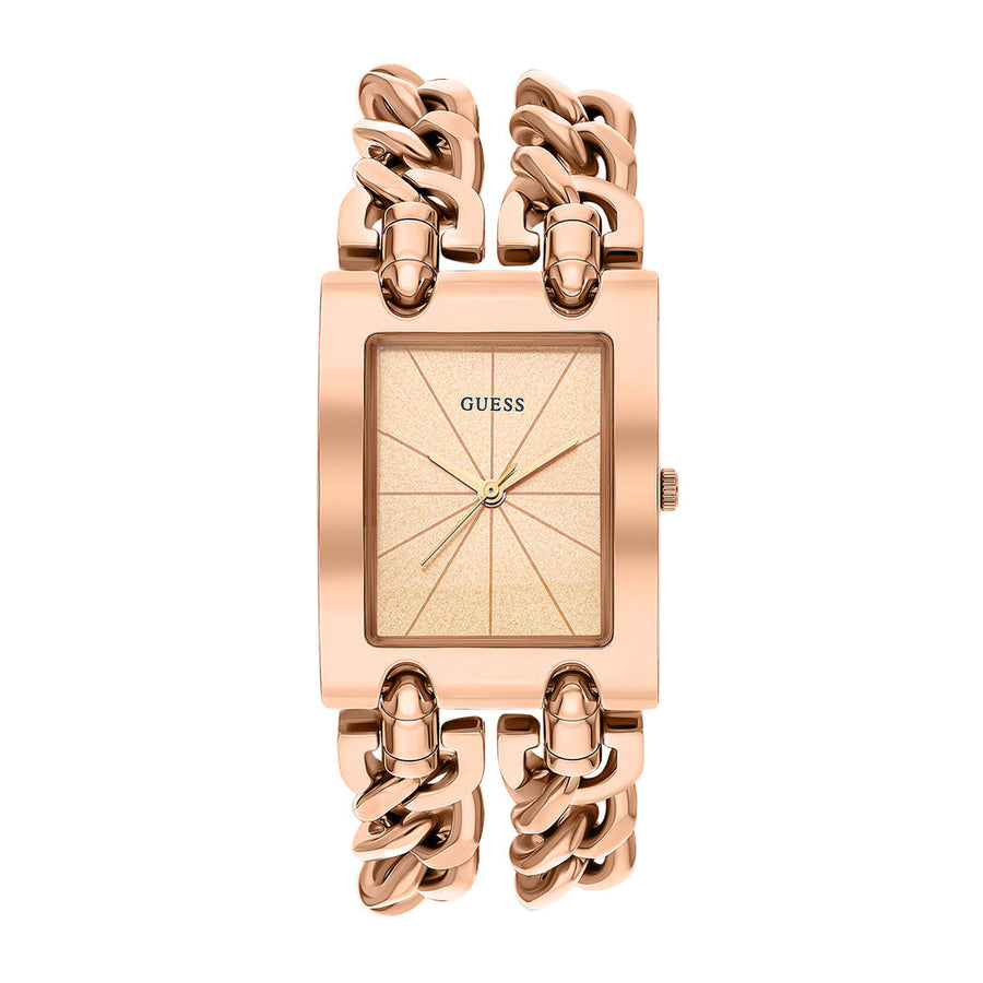Guess Mod Heavy Metal Rose Gold Dial Rose Gold Steel Strap Watch For Women - W1117L3