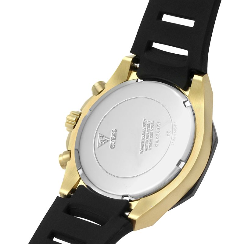 Guess Momentum Black Dial Black Rubber Strap Watch for Men - GW0263G1