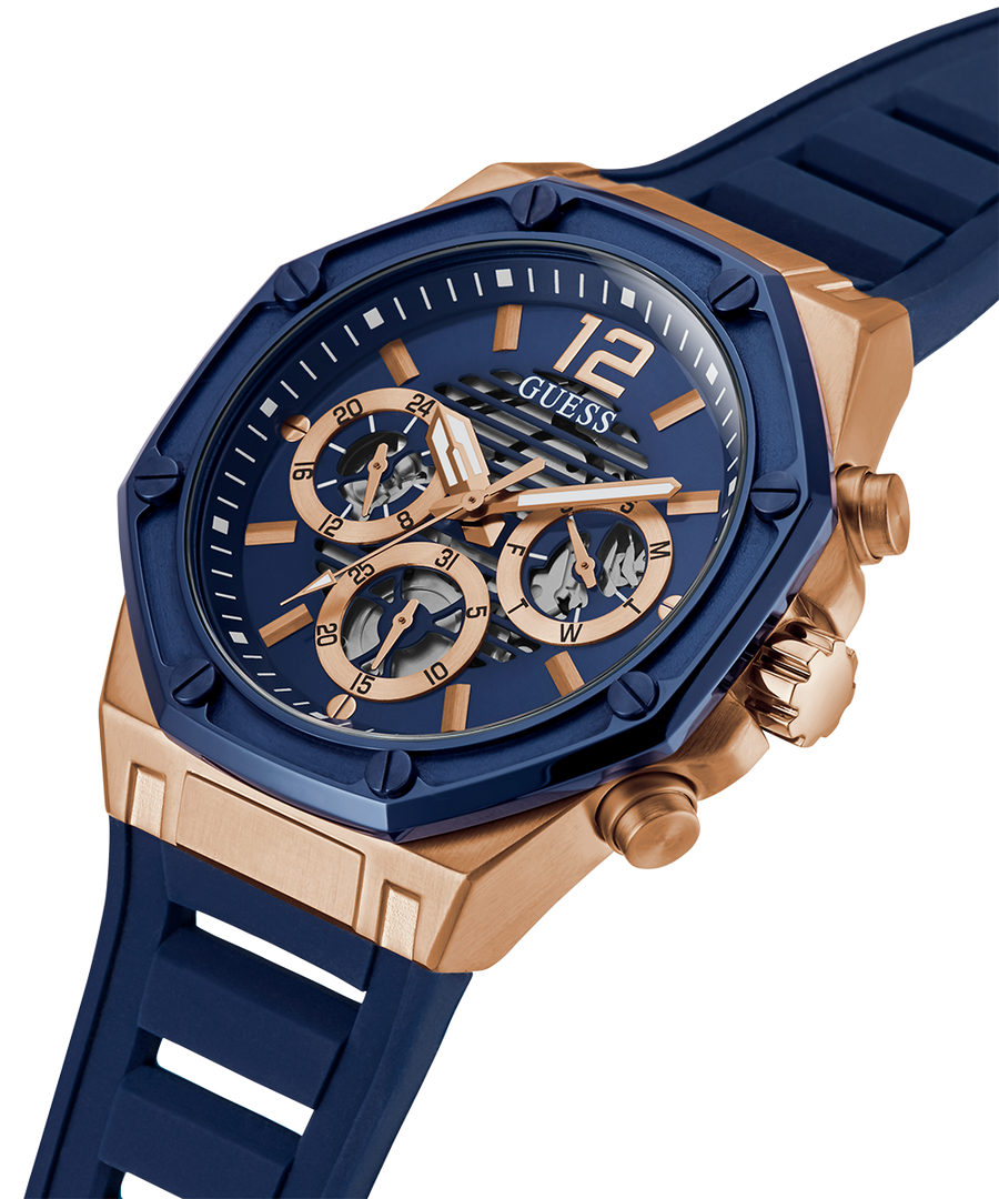 Guess Momentum Chronograph Blue Dial Blue Rubber Strap Watch for Men - GW0263G2