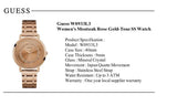 Guess Montauk Rose Gold Dial Rose Gold Steel Strap Watch For Women - W0933L3
