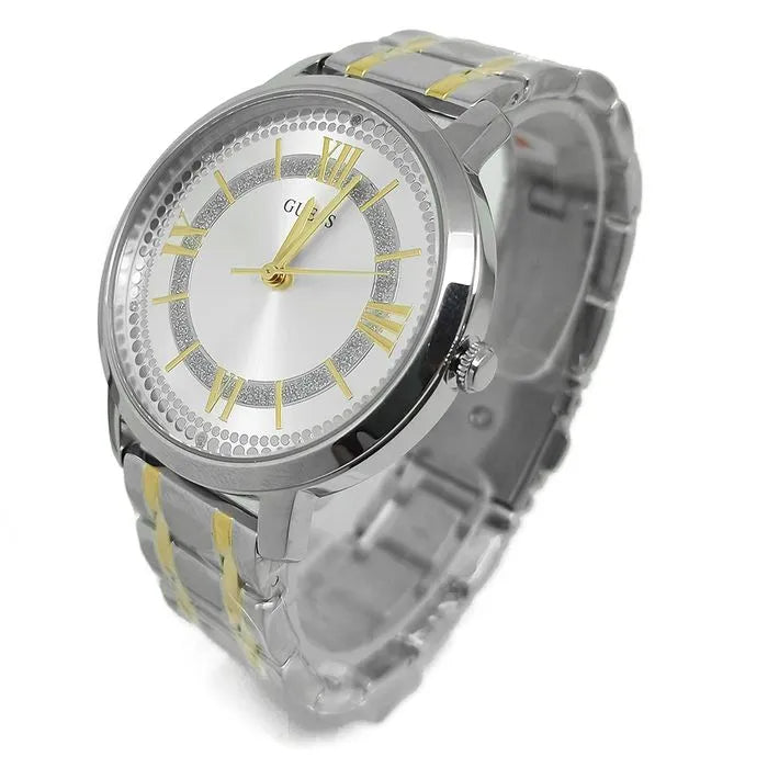 Guess Montauk Silver Dial Two Tone Steel Strap Watch for Women - W0933L5