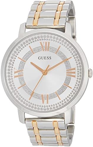 Guess Montauk Silver Dial Two Tone Steel Strap Watch For Women - W0933L6
