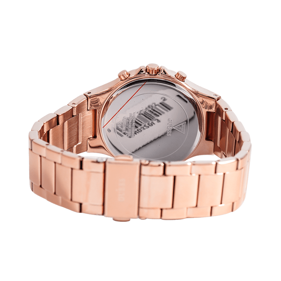 Guess Moonlight Multi Function Diamonds White Dial Rose Gold Steel Strap Watch for Women - GW0320L3
