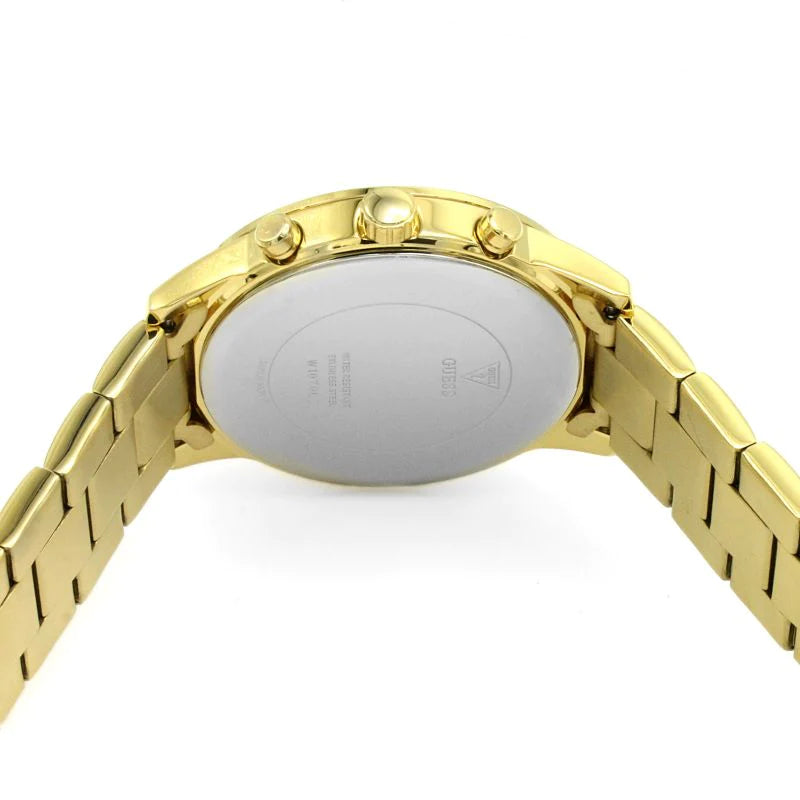 Guess Multifunction Black Dial Gold Steel Strap Watch for Men  - W0602G1