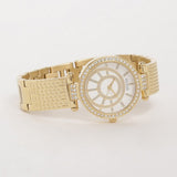 Guess Muse Crystals White Dial Rose Gold Steel Strap Watch For Women - W1008L2