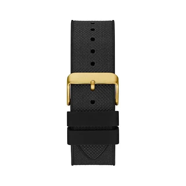 Guess Navigator Chronograph Black Dial Black Rubber Strap Watch for Men - GW0264G3