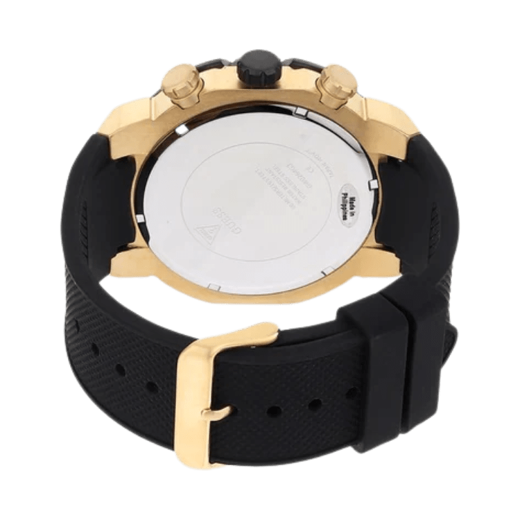 Guess Navigator Chronograph Black Dial Black Rubber Strap Watch for Men - GW0264G3