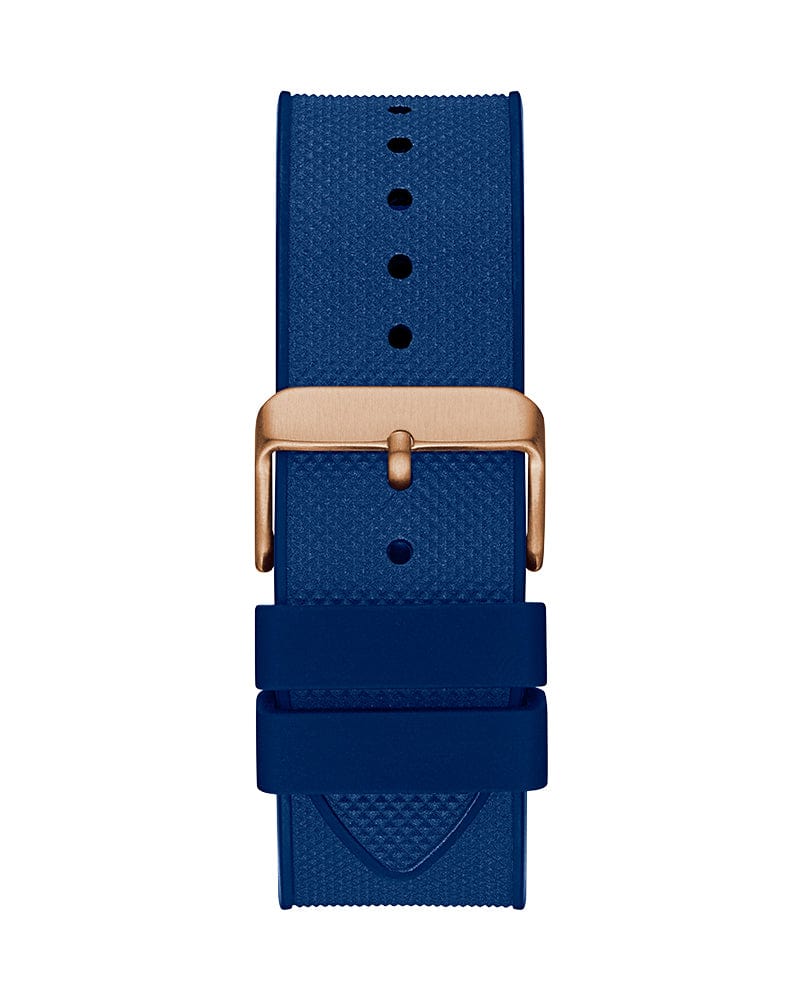 Guess Navigator Chronograph Blue Dial Blue Rubber Strap Watch for Men - GW0264G4
