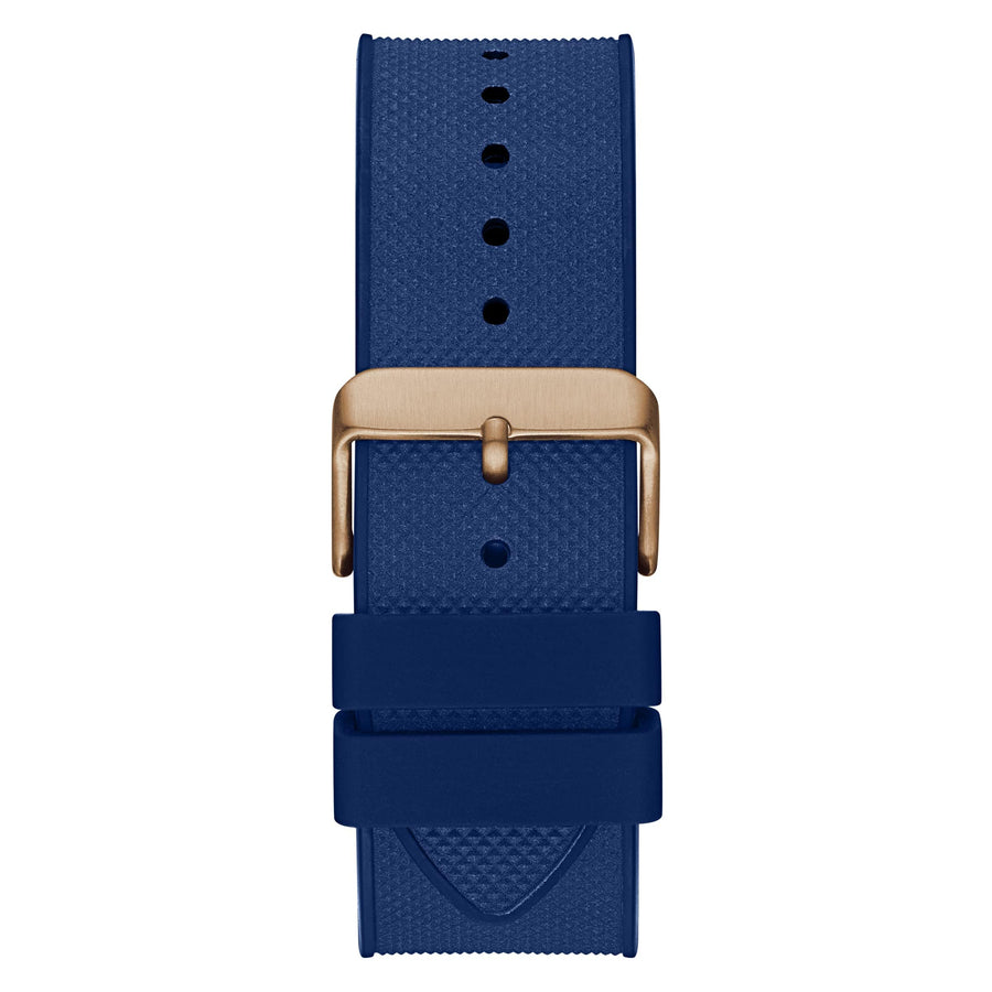 Guess Navigator Chronograph Blue Dial Blue Rubber Strap Watch for Men - GW0264G4