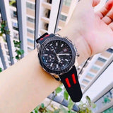 Guess Octane Chronograph Black Dial Two Tone Silicone Strap Watch For Men - W1047G1