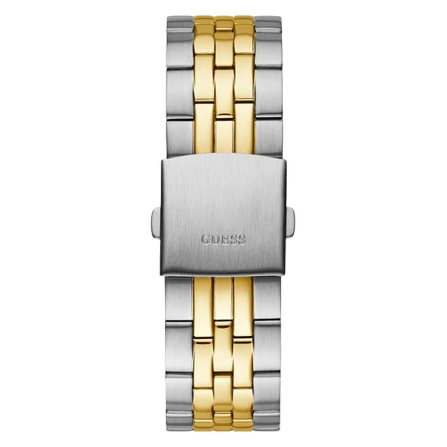 Guess Odyssey Black Dial Two Tone Steel Strap Watch For Men - W1107G6