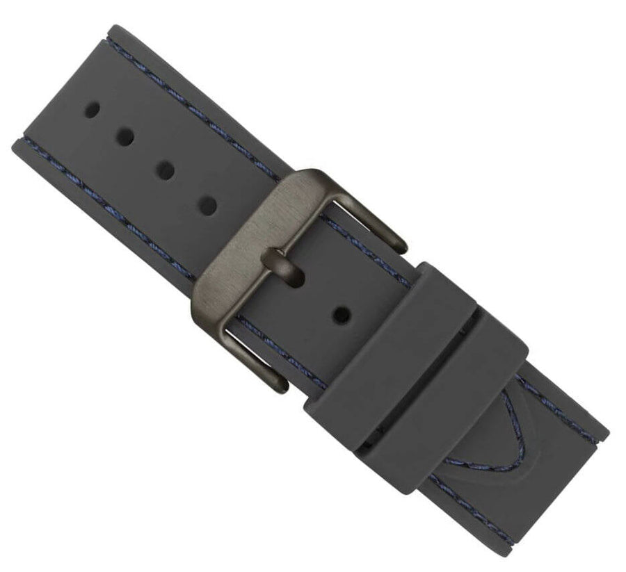 Guess Odyssey Blue Dial Grey Rubber Strap Watch For Men - W1108G6
