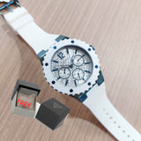 Guess Overdrive Chronograph White Dial White Rubber Strap Watch for Women - W0149L6