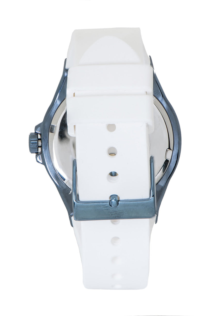 Guess Overdrive Chronograph White Dial White Rubber Strap Watch for Women - W0149L6